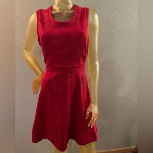 Women’s size large red embossed roses dress